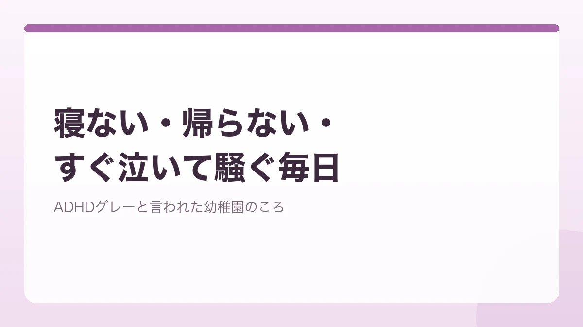 ADHDグレーと言われた幼稚園時代の息子の育てにくさを表すバナー画像